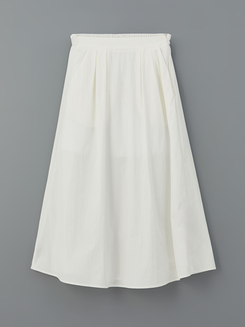 Ekru Beli Lastikli Standart Fit Etek-4