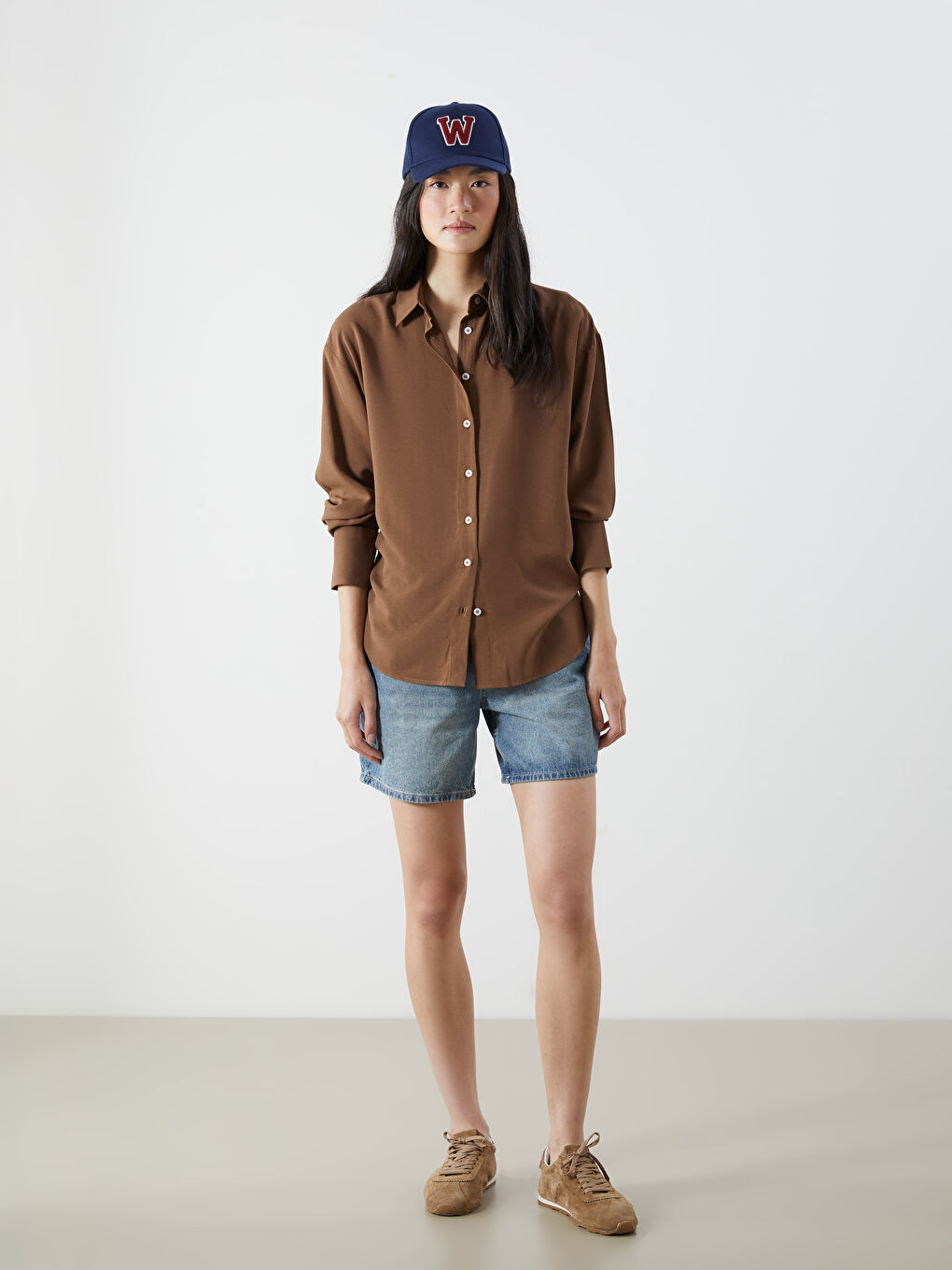Linen Blend Women's Shirt -S5GT39Z8-CT9