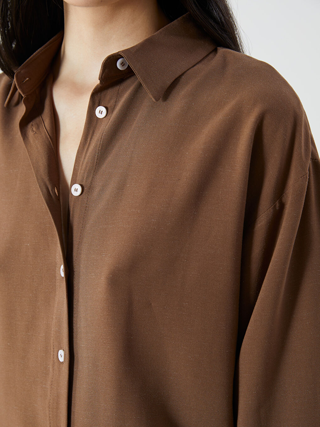Linen Blend Women's Shirt -S5GT39Z8-CT9