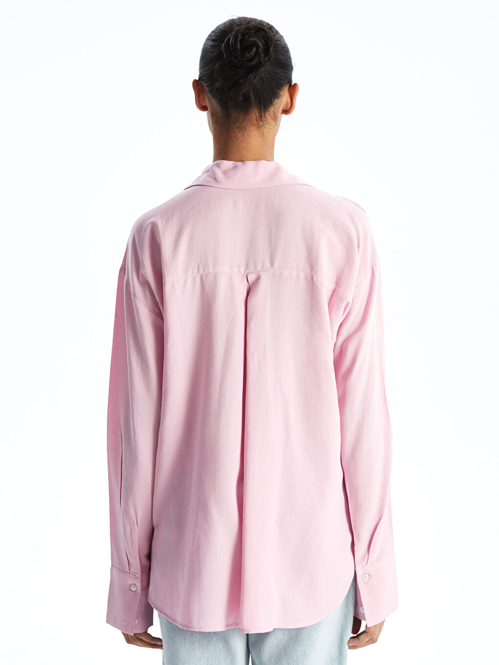 XSIDE Pembe Keten Karışımlı Kadın Gömlek - 3