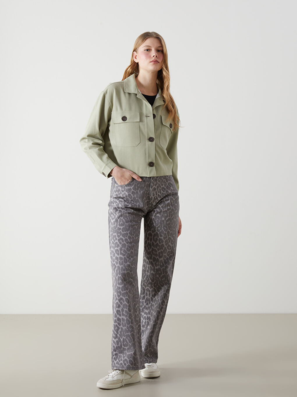 Shirt Collar Linen Blend Women’S Jacket -S5GT41Z8-YUA