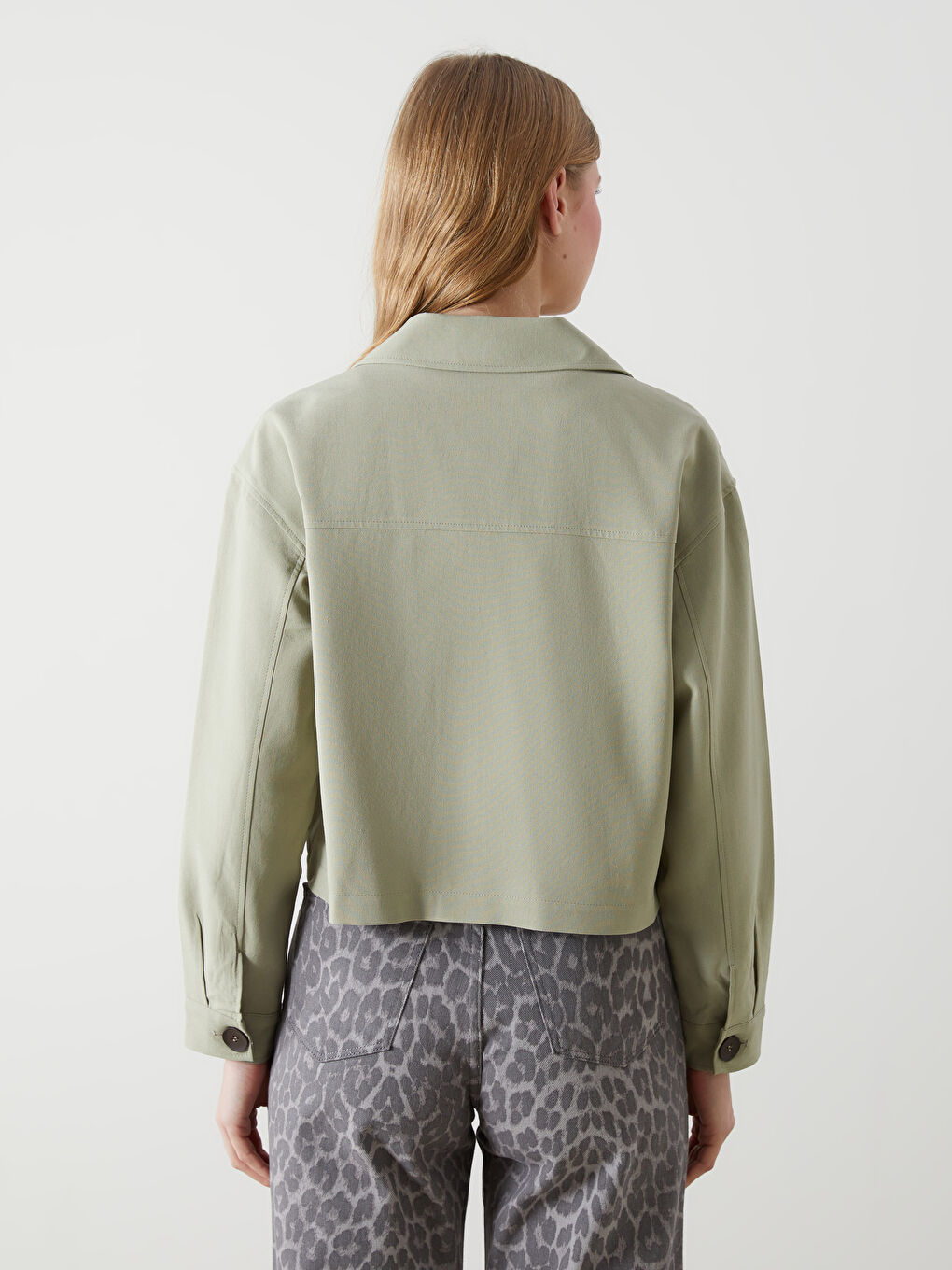 Shirt Collar Linen Blend Women’S Jacket -S5GT41Z8-YUA