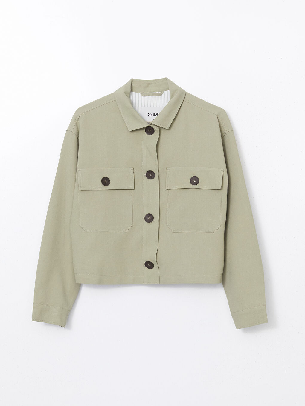 Shirt Collar Linen Blend Women’S Jacket -S5GT41Z8-YUA