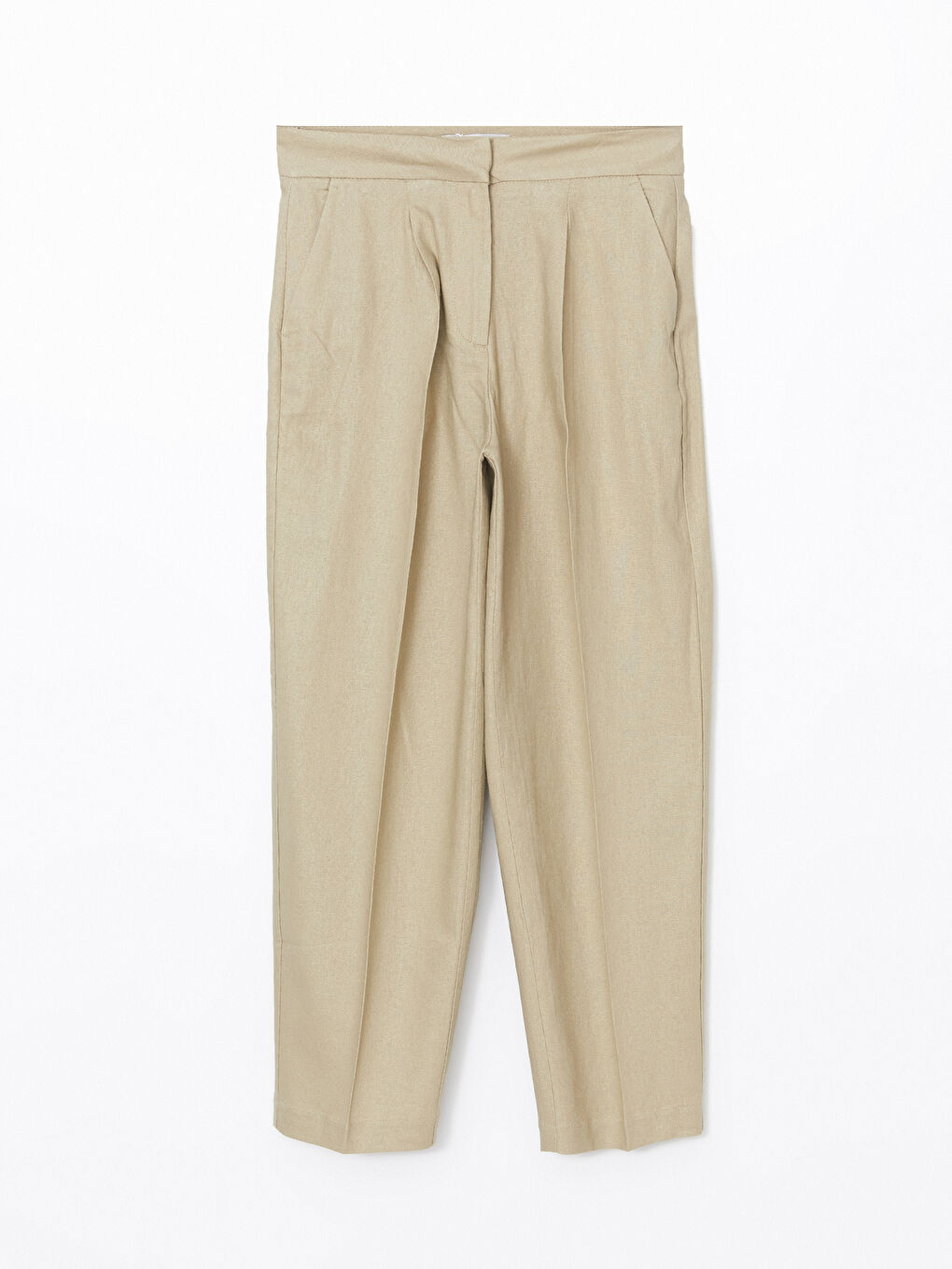 Tapered Fit Linen-Blend Women's Trousers -S5GT44Z8-YSB