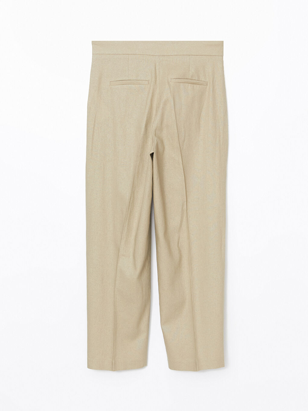 Tapered Fit Linen-Blend Women's Trousers -S5GT44Z8-YSB