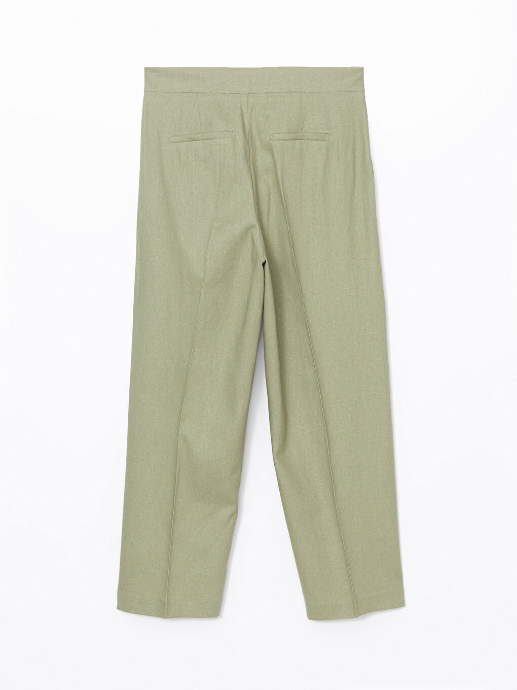 Tapered Fit Linen-Blend Women's Trousers -S5GT44Z8-YUA
