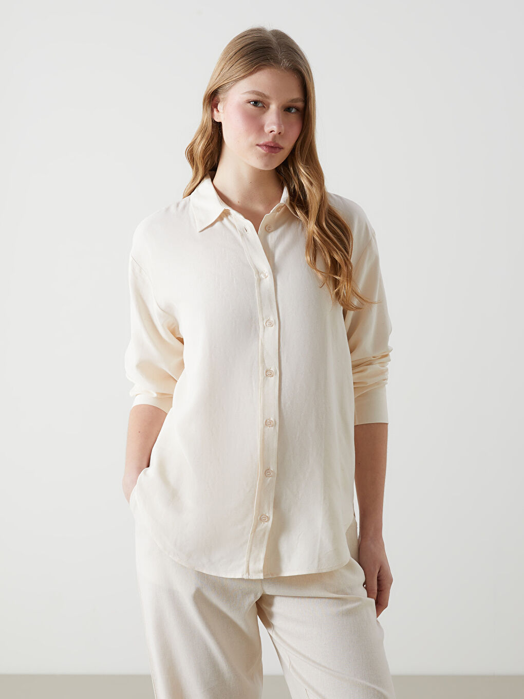 Linen Blend Women’S Shirt -S5GT50Z8-VHM