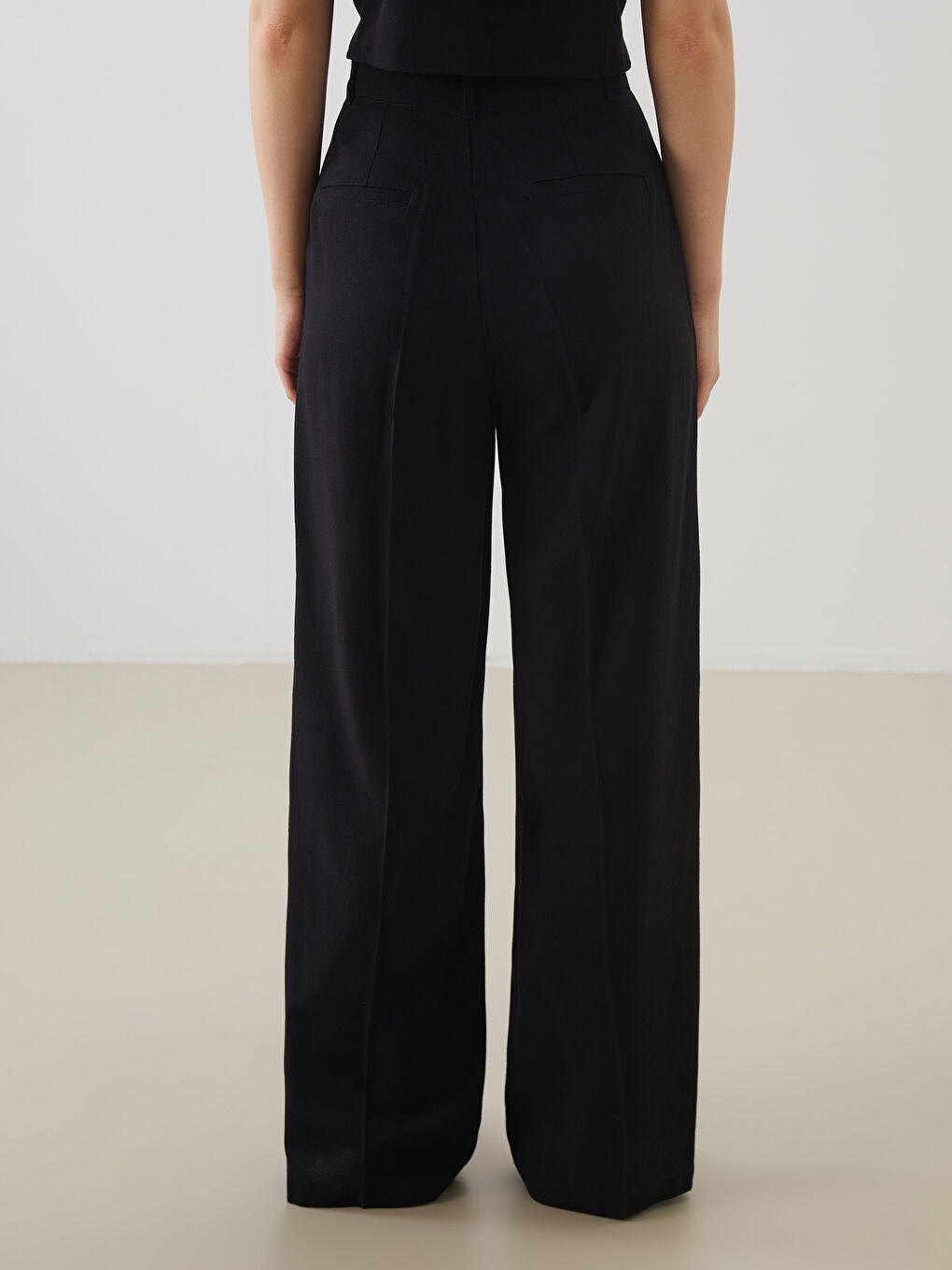 Loose Fit Linen Blend Women's Trousers -S5GT53Z8-CVL