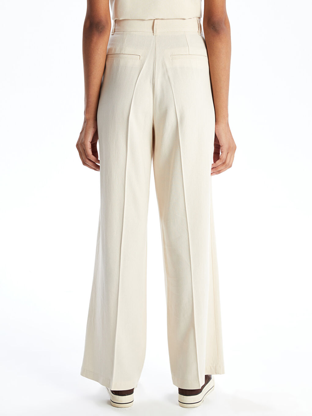 Loose Fit Linen Blend Women’S Pants -S5GT53Z8-VHM