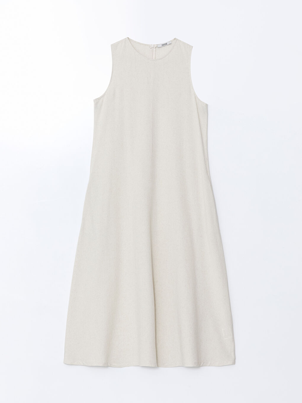 Crew Neck Plain Linen Blend Women's Dress -S5GT55Z8-VHM
