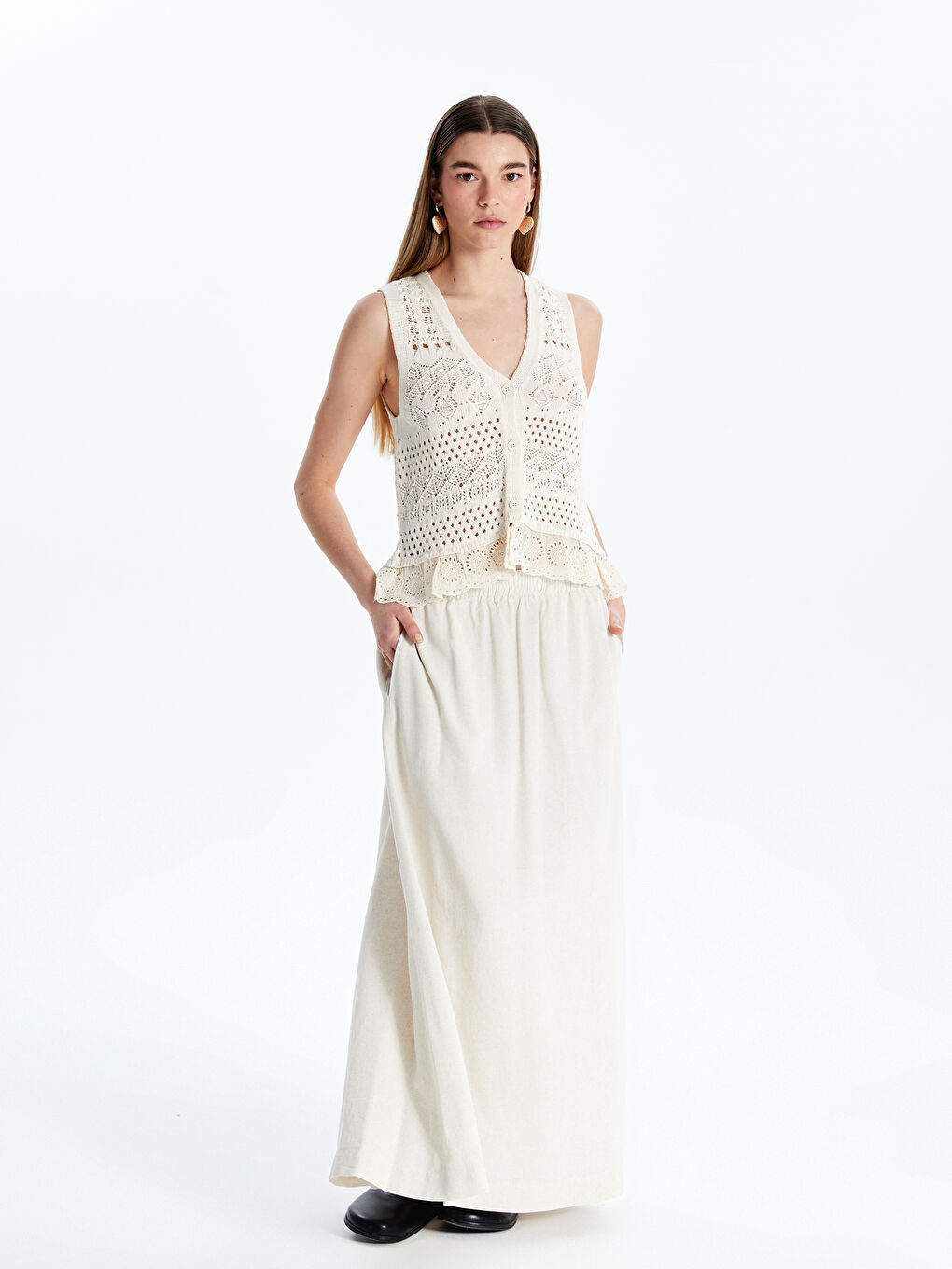 Woman BEIGE Skirt -S5GT61Z8-VHM