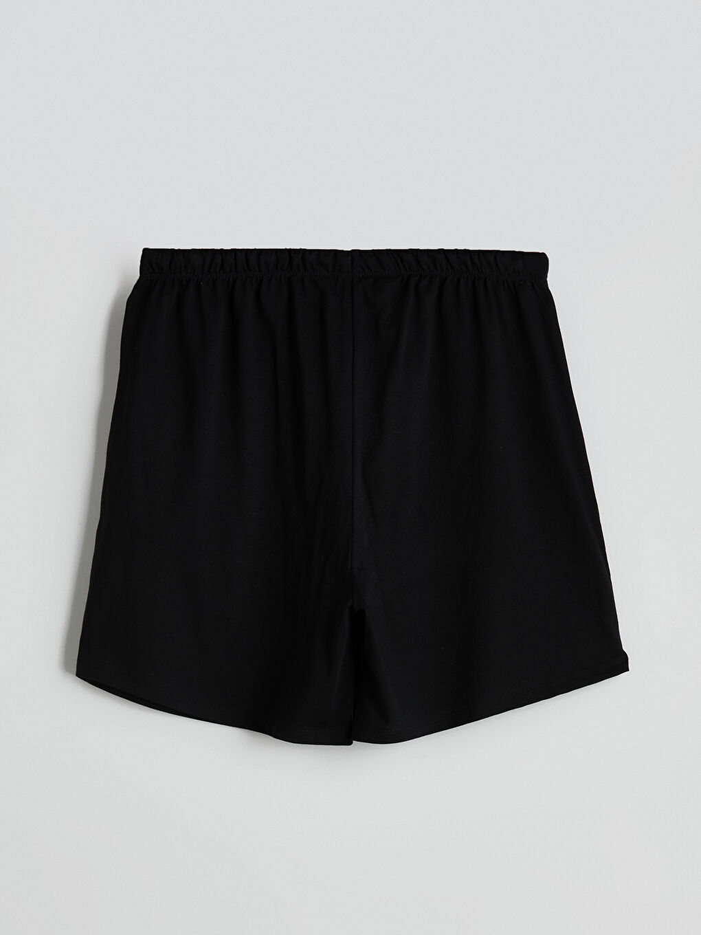 Siyah Beli Lastikli Ayı Teddy Baskılı Kadın Şort Pijama Altı-1