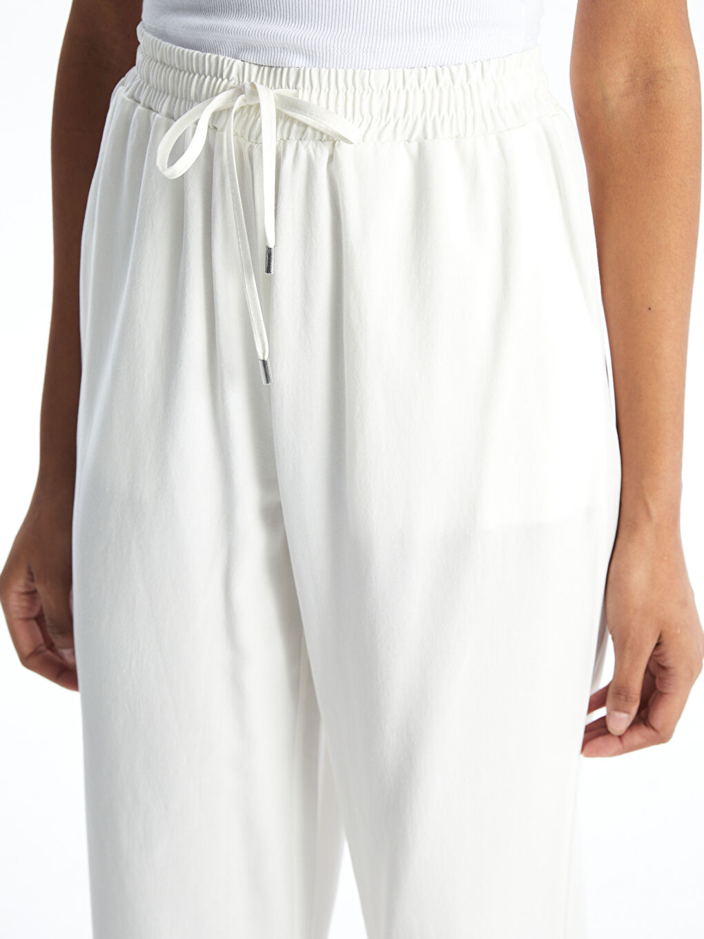 XSIDE Women's Elastic Waist Linen Blend Trousers -S5GT67Z8-Q6K