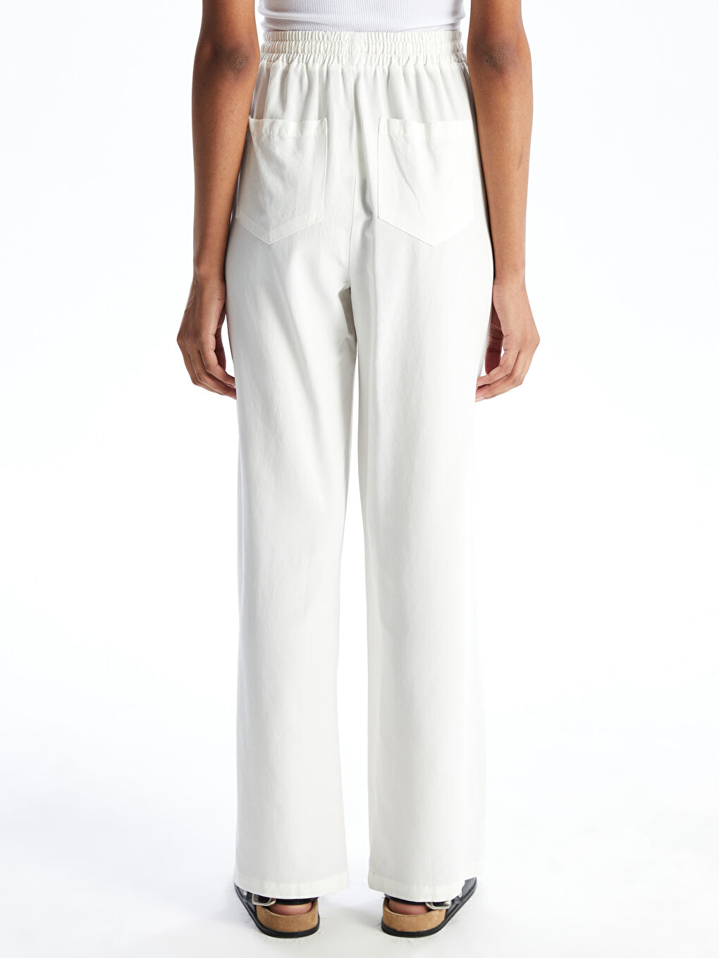 XSIDE Women's Elastic Waist Linen Blend Trousers -S5GT67Z8-Q6K