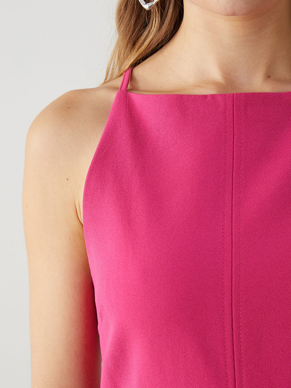 XSIDE Fuşya Halter Yaka Kadın Bodycon Elbise - 2