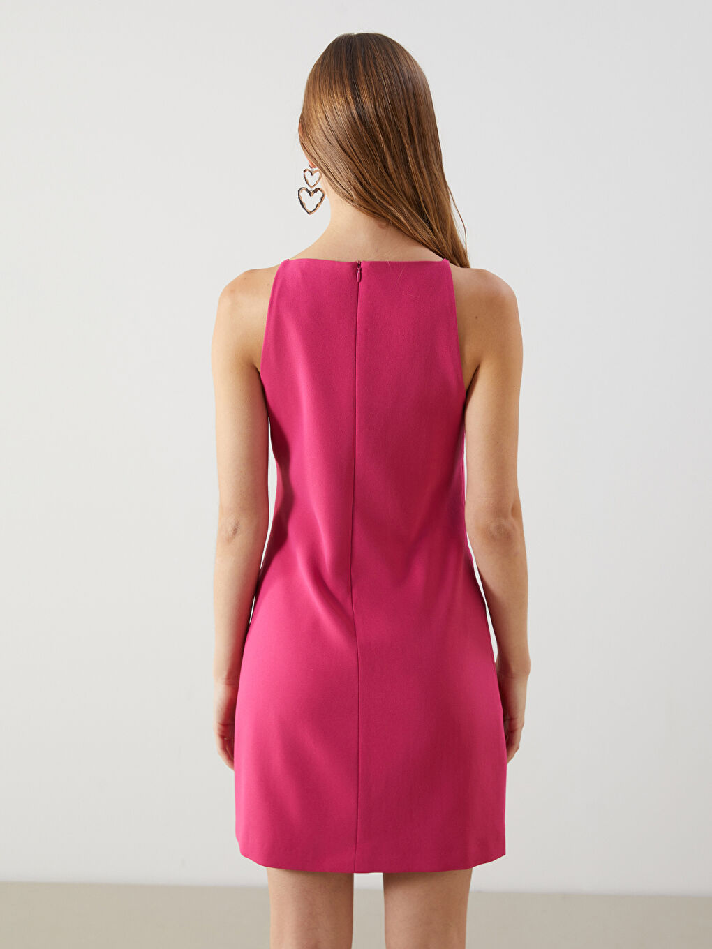 XSIDE Fuşya Halter Yaka Kadın Bodycon Elbise - 3