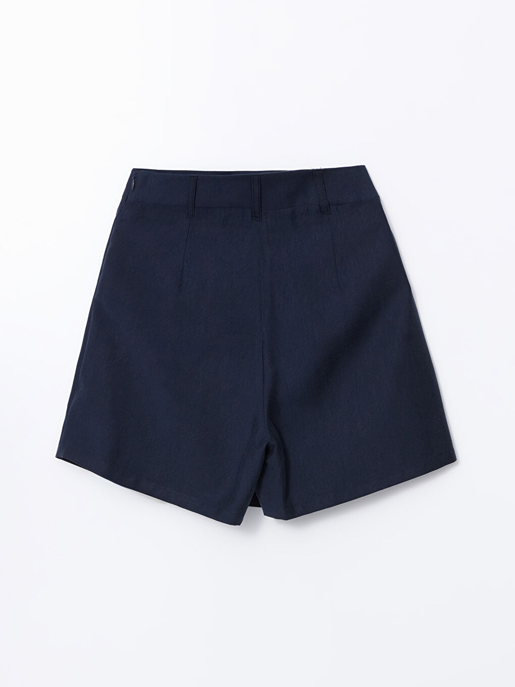 Lacivert Beli Fermuarlı Kadın Şort Etek-5