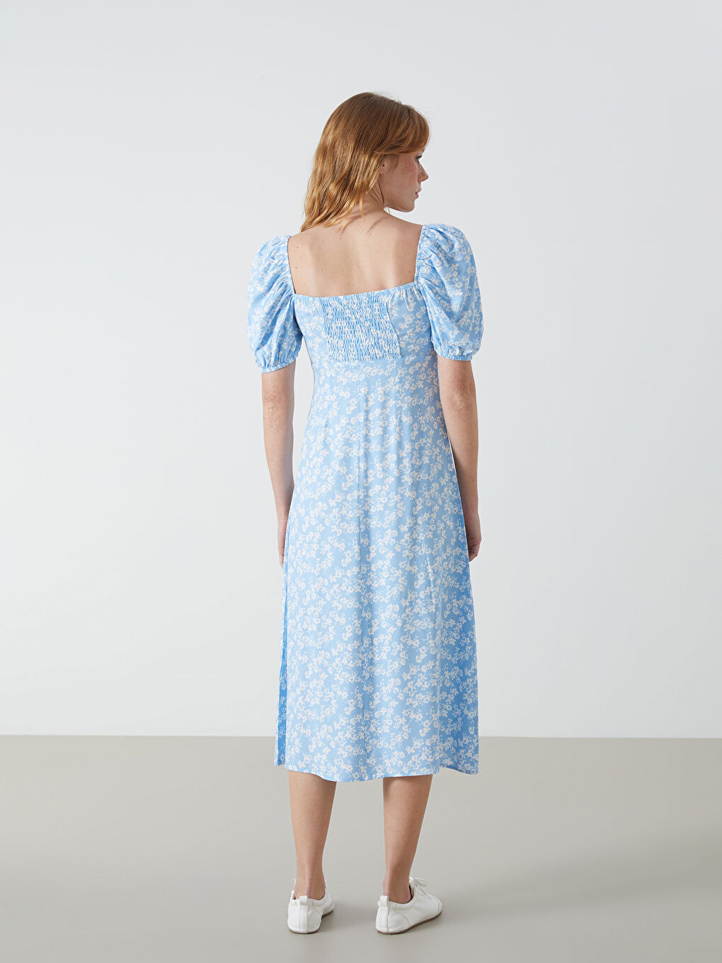 Sweetheart Collar Floral Women's Dress -S5GT87Z8-Y1V