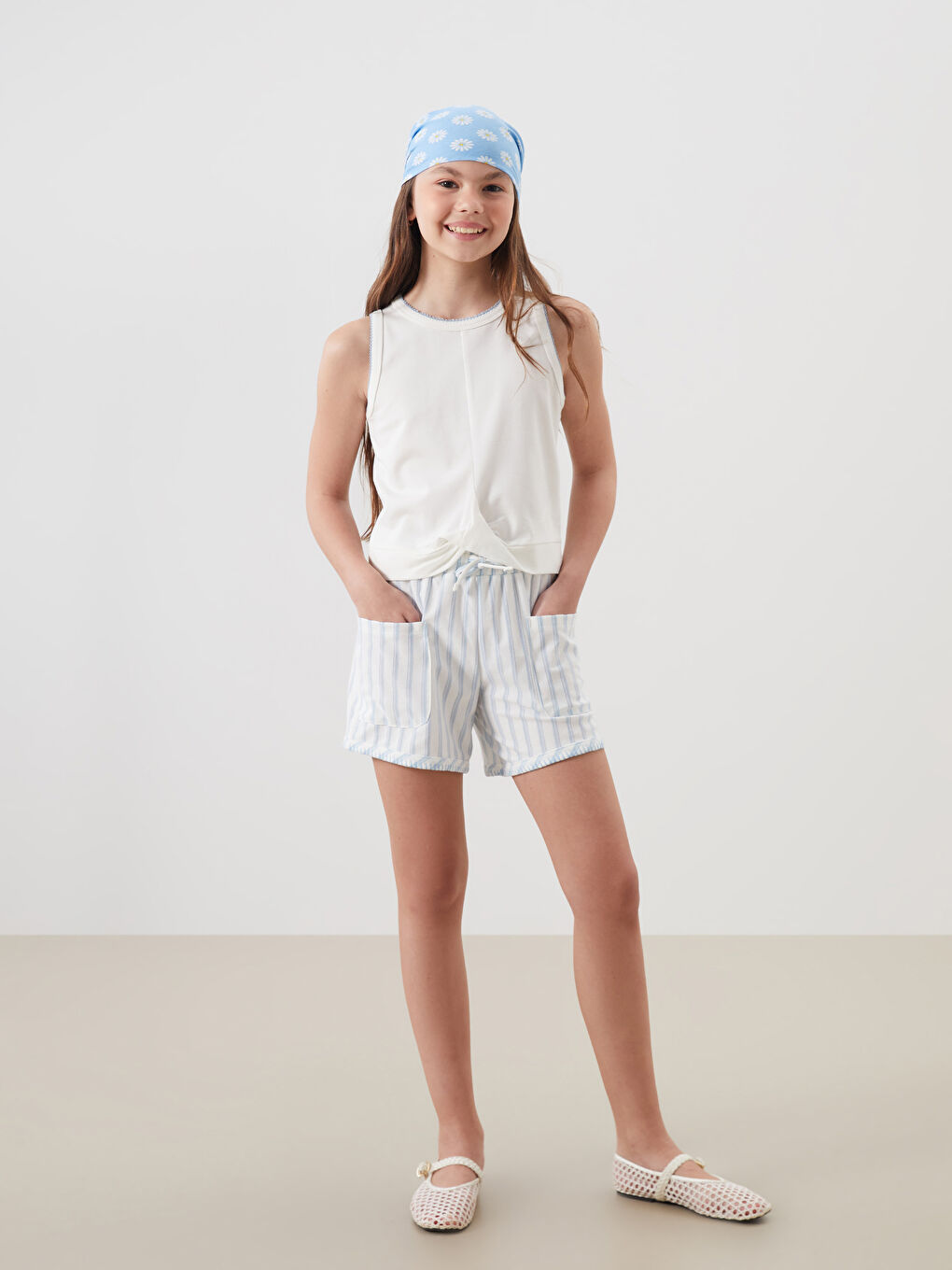 LCW Kids Crew Neck Girl's Crop Singlet -S5GT95Z4-R9J