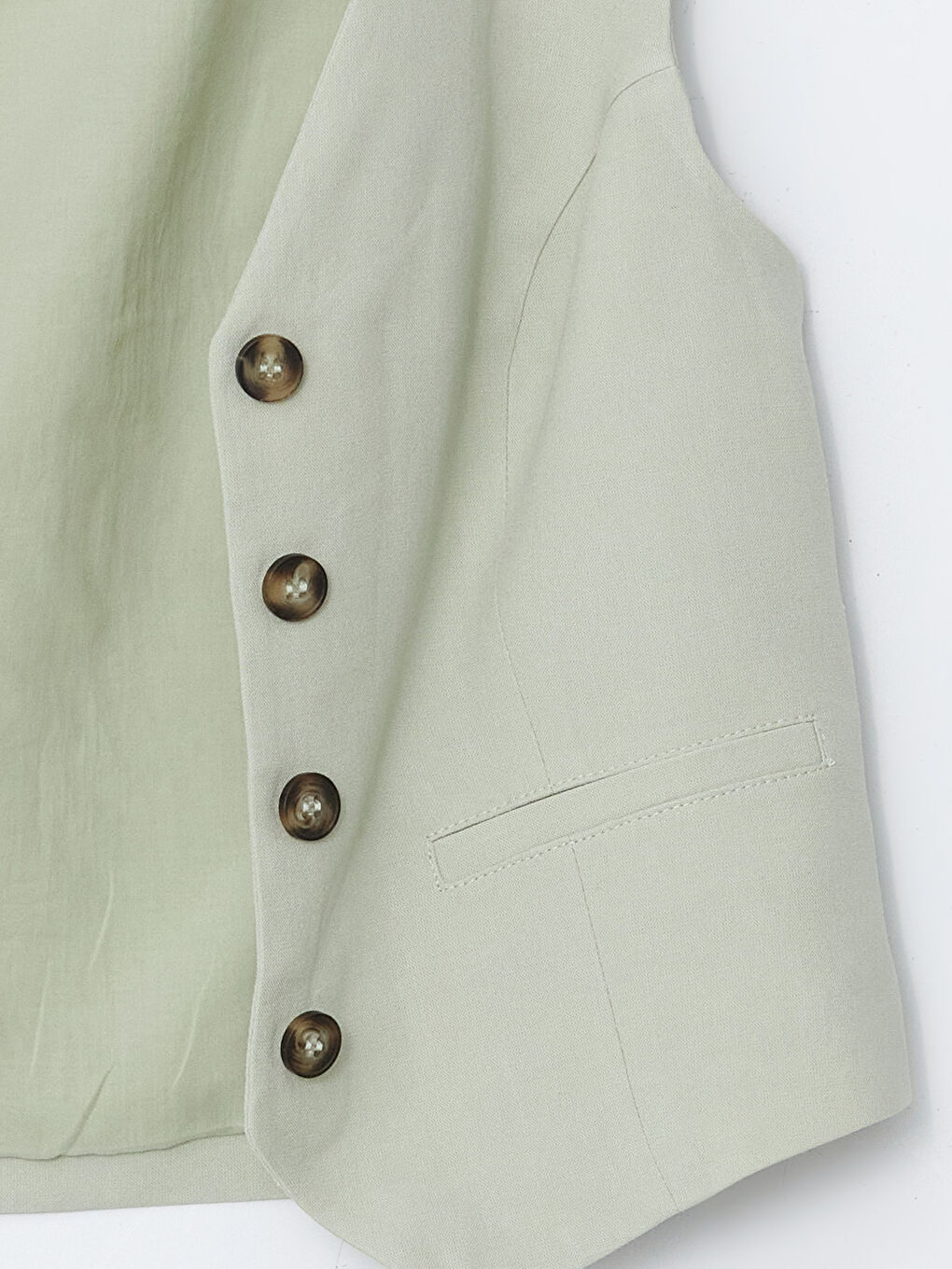 XSIDE V-Neck Linen Blend Women's Classic Waistcoat -S5GU00Z8-VKZ