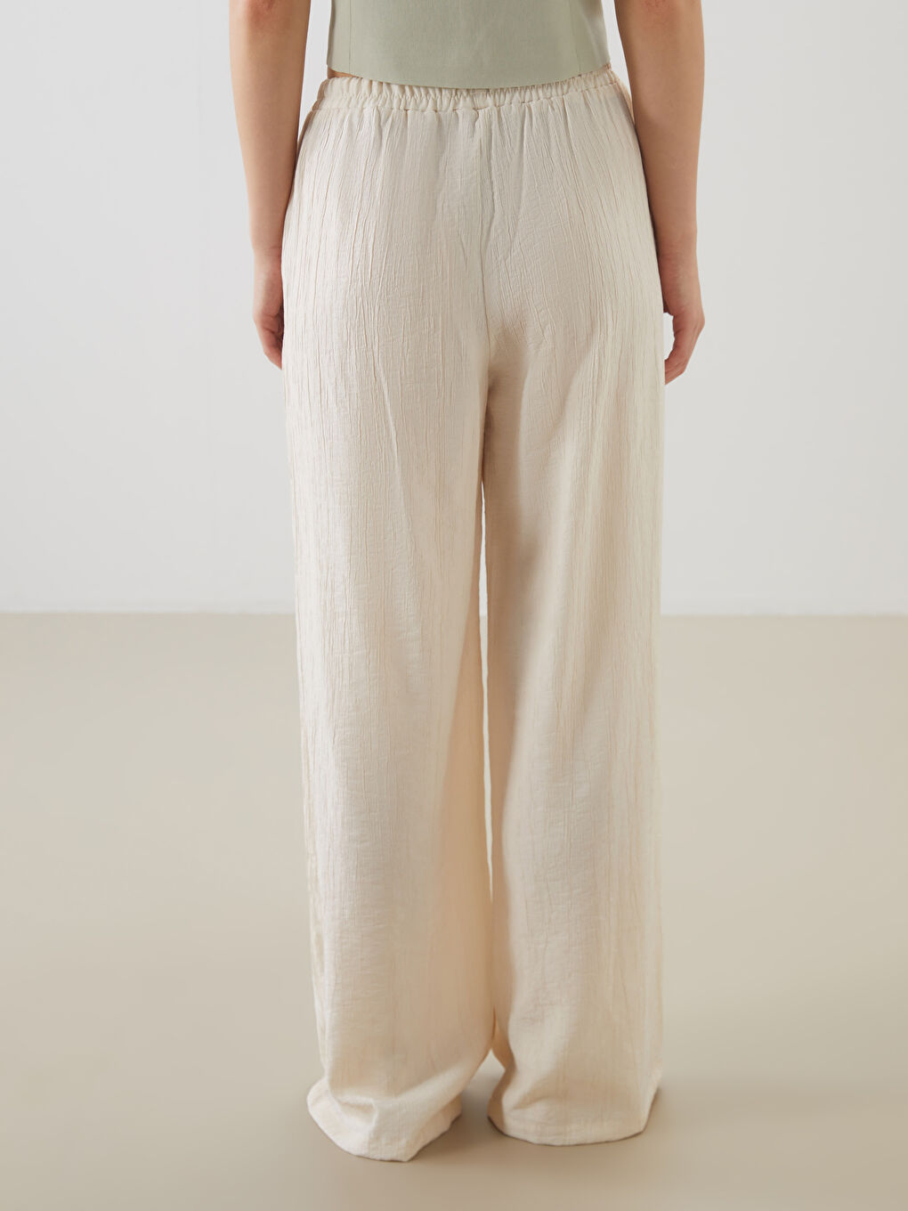 Elastic Waist Wide Leg Women's Trousers -S5GU01Z8-YSB