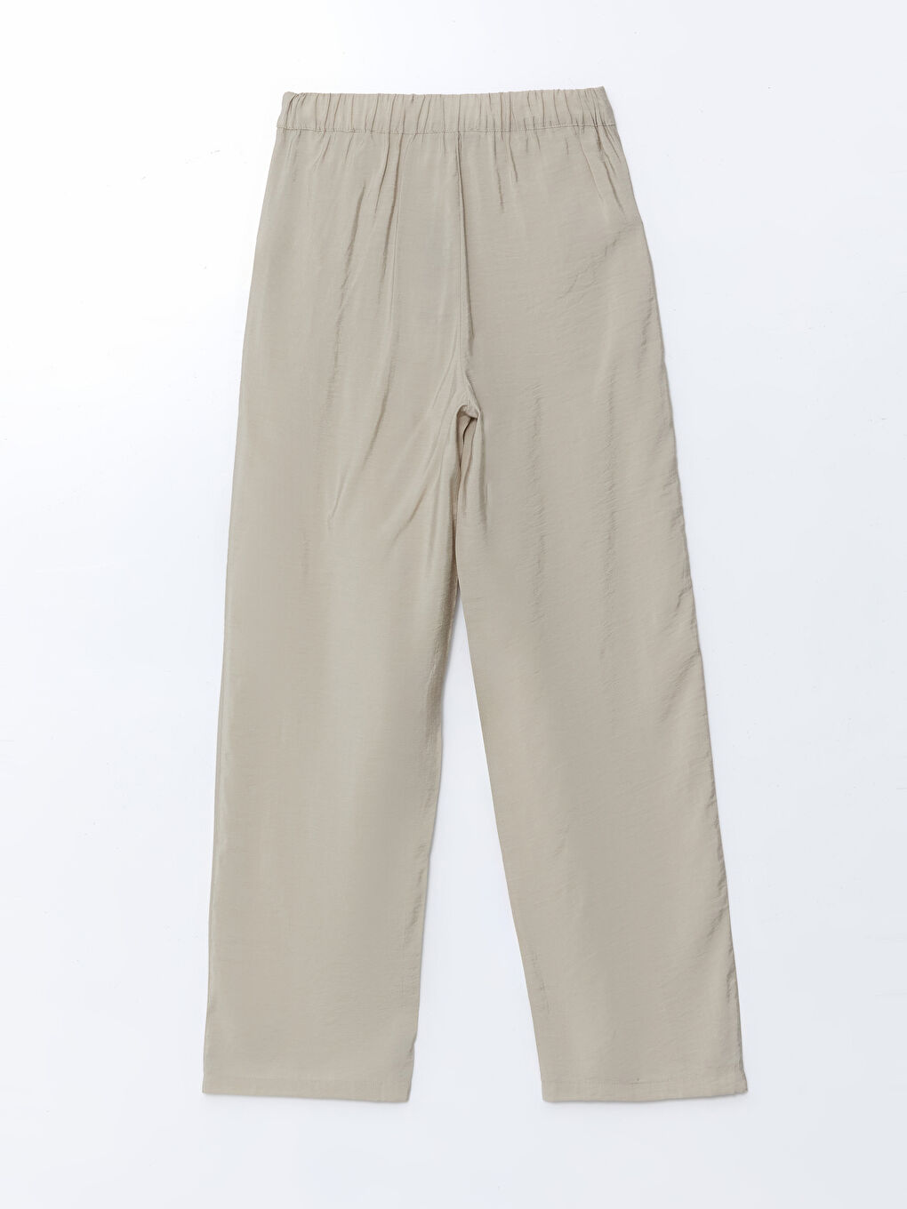 Bej Beli Lastikli Kadın Pantolon-5