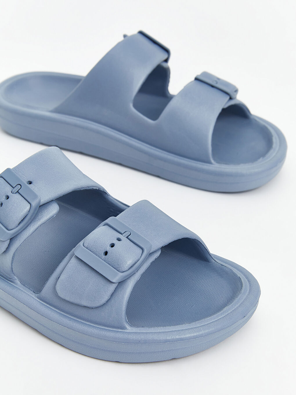 Buckle Detailed Double Strap Boys' Slipper -S5GU07Z4-DF3