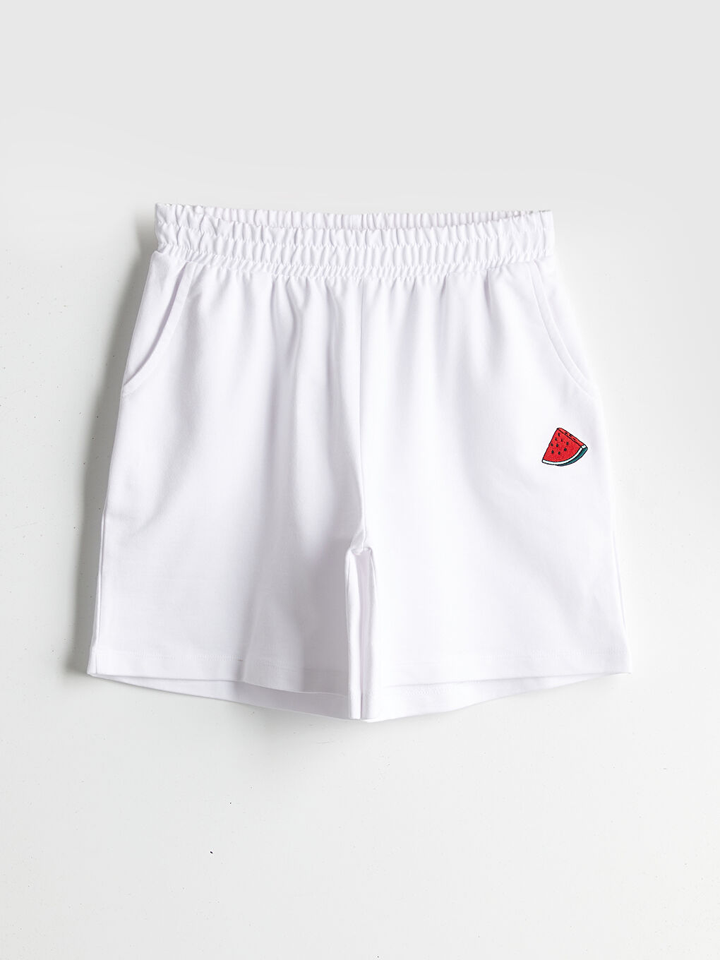 Women's Embroidered Shorts with Elastic Waist -S5GU18Z8-Q6K