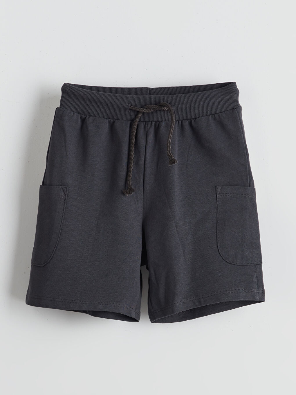 Antrasit Beli Lastikli Cepli Basic Erkek Çocuk Şort