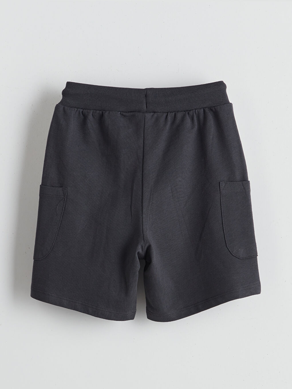 Antrasit Beli Lastikli Cepli Basic Erkek Çocuk Şort-1