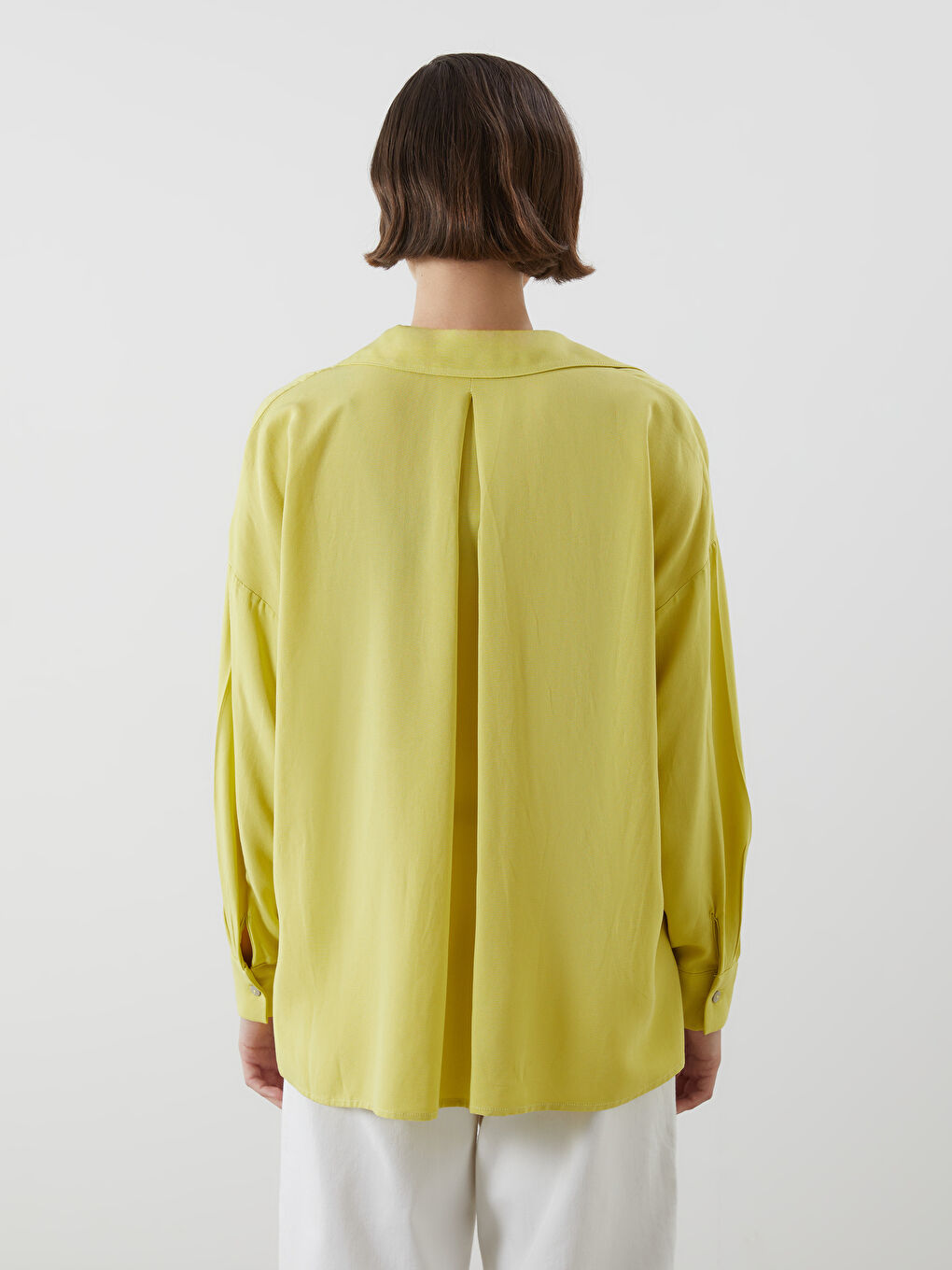 Oversize Linen Blend Women's Shirt -S5GV25Z8-EW3