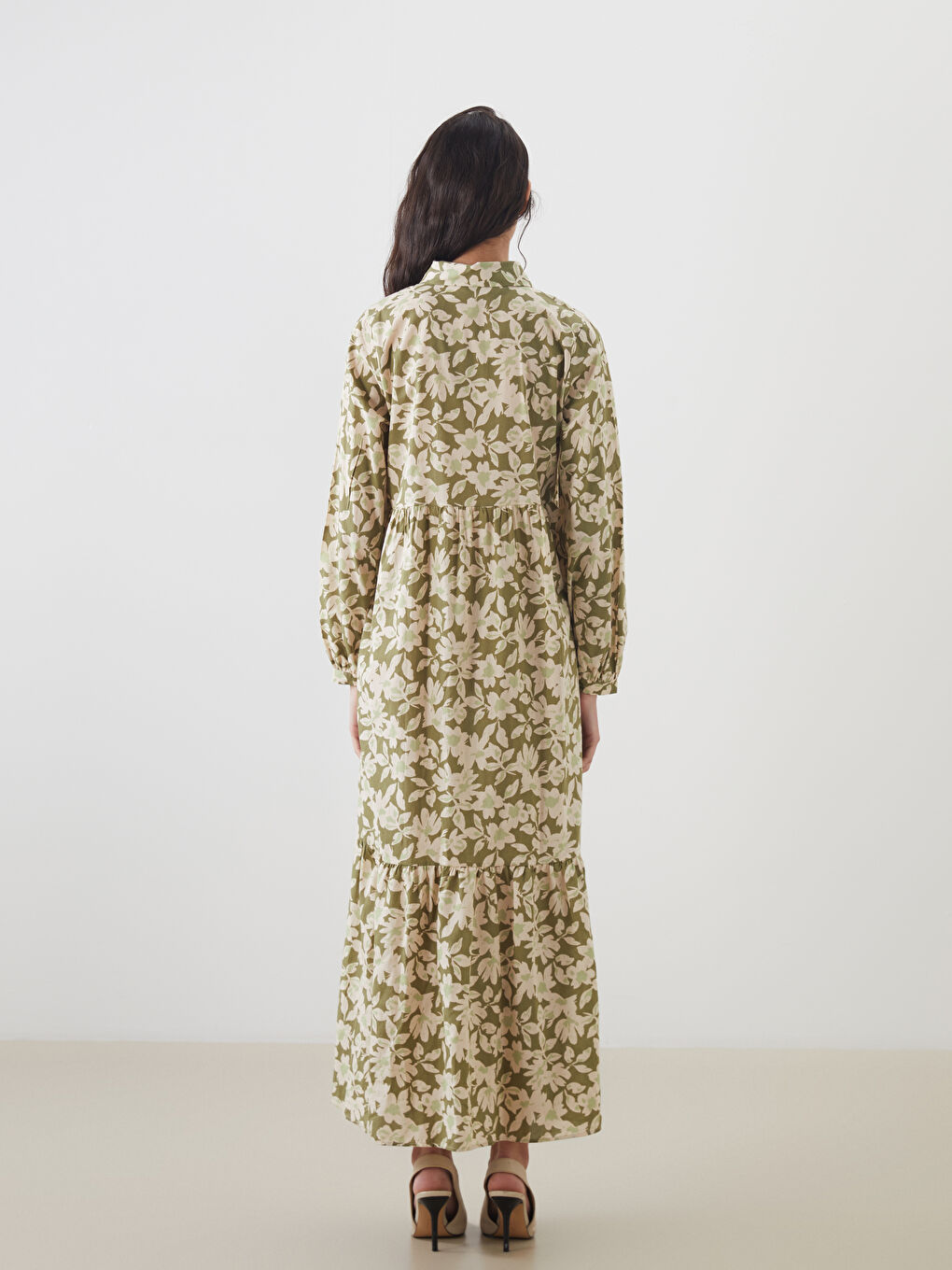 Collared Neck Floral Women's Dress -S5GV39Z8-LRR
