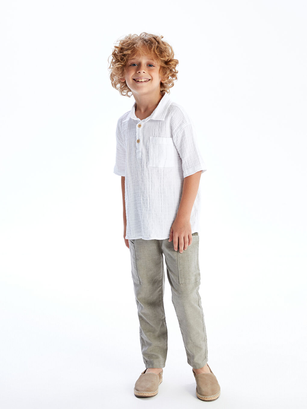 LCW Kids Short Sleeve Boys' Shirt with Pocket -S5GV50Z1-Q6K