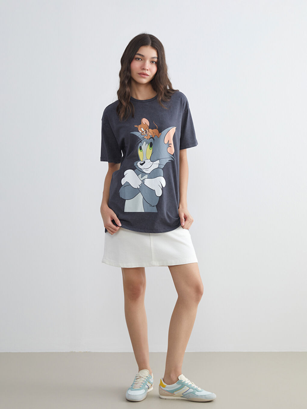 XSIDE Crew Neck Tom & Jerry Printed Women's T-Shirt -S5GV58Z8-VDL