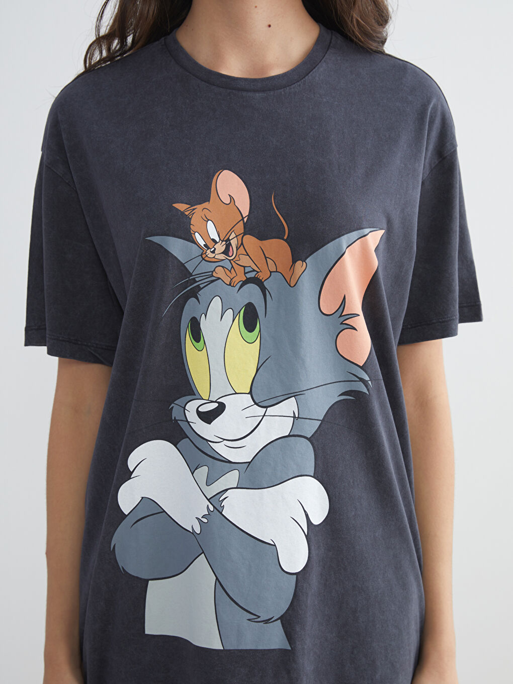 XSIDE Crew Neck Tom & Jerry Printed Women's T-Shirt -S5GV58Z8-VDL