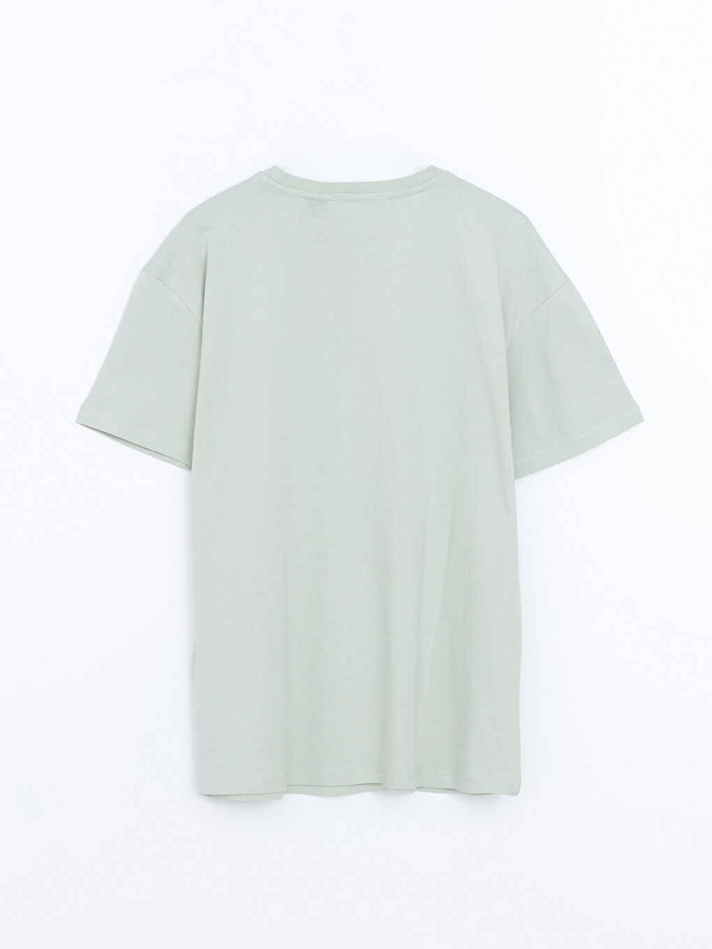 Yeşil Bisiklet Yaka Daisy Duck Baskılı Kadın Tişört-5