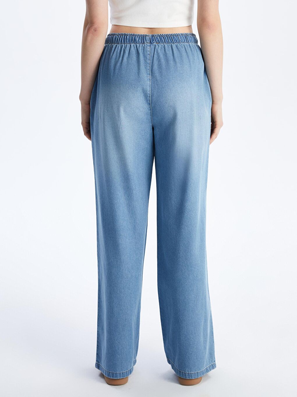 Wideleg Women's Jeans With Elastic Waist -S5GV83Z8-J0G