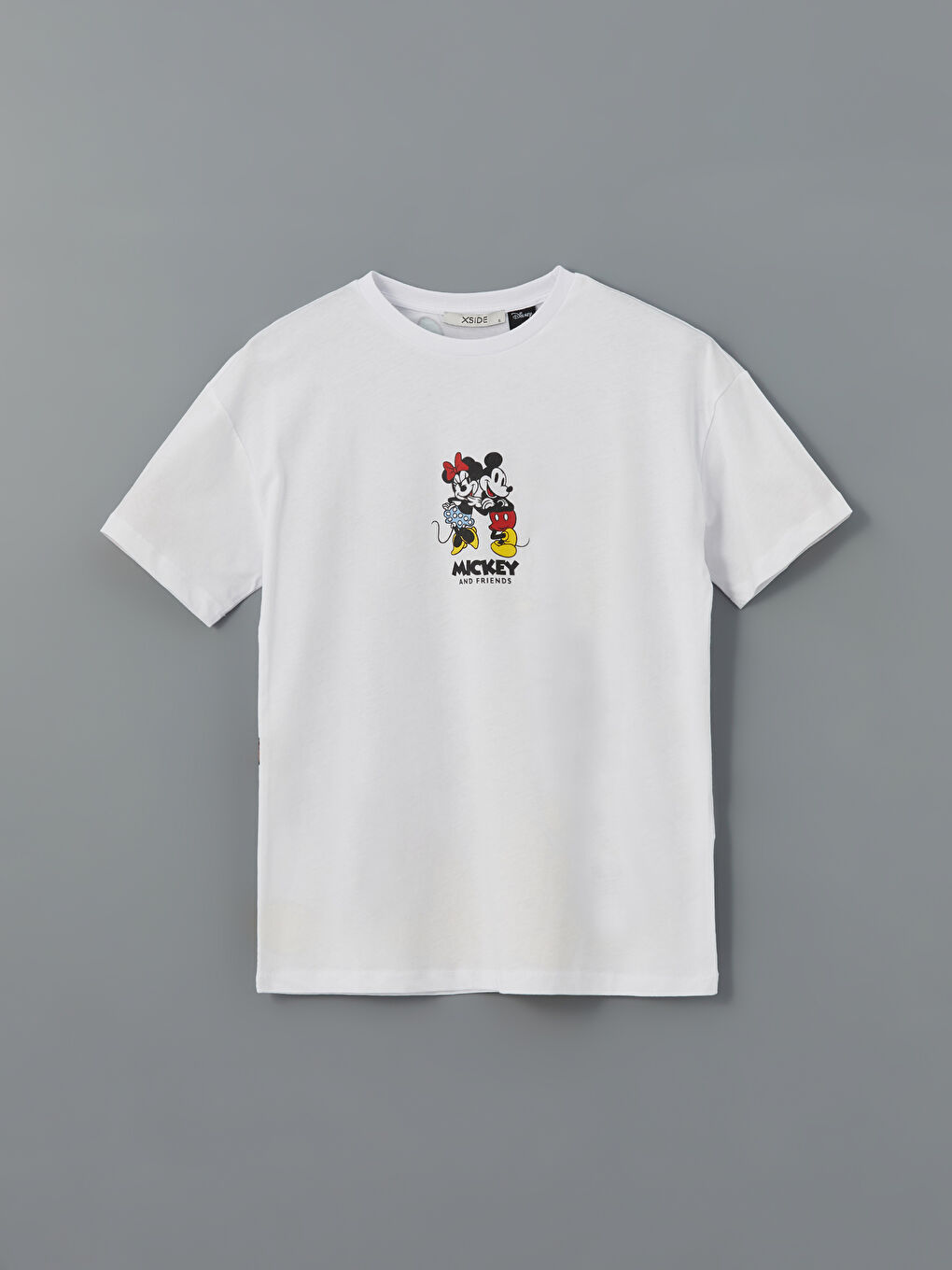 XSIDE Beyaz Mickey ve Arkadaşları Baskılı Kadın Tişört - 4
