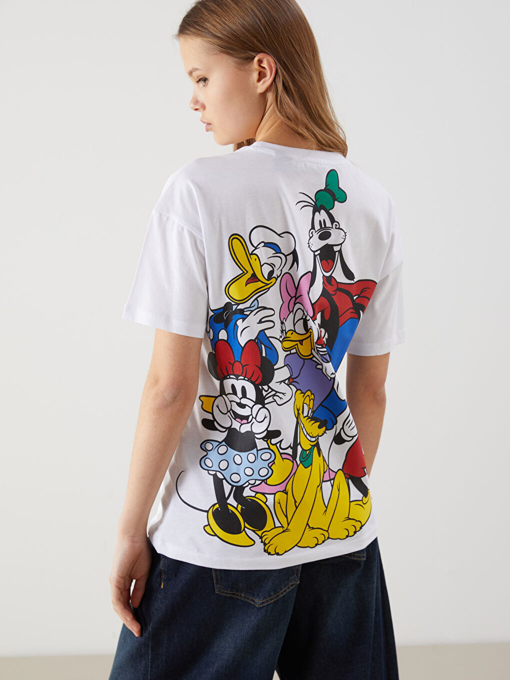XSIDE Beyaz Mickey ve Arkadaşları Baskılı Kadın Tişört