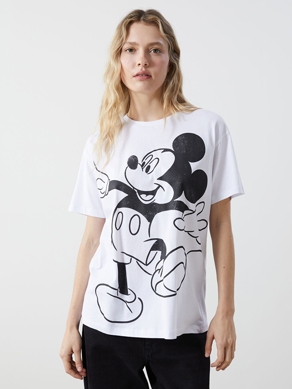 XSIDE Crew Neck Mickey Mouse Printed Women's T-Shirt -S5GV95Z8-Q6K