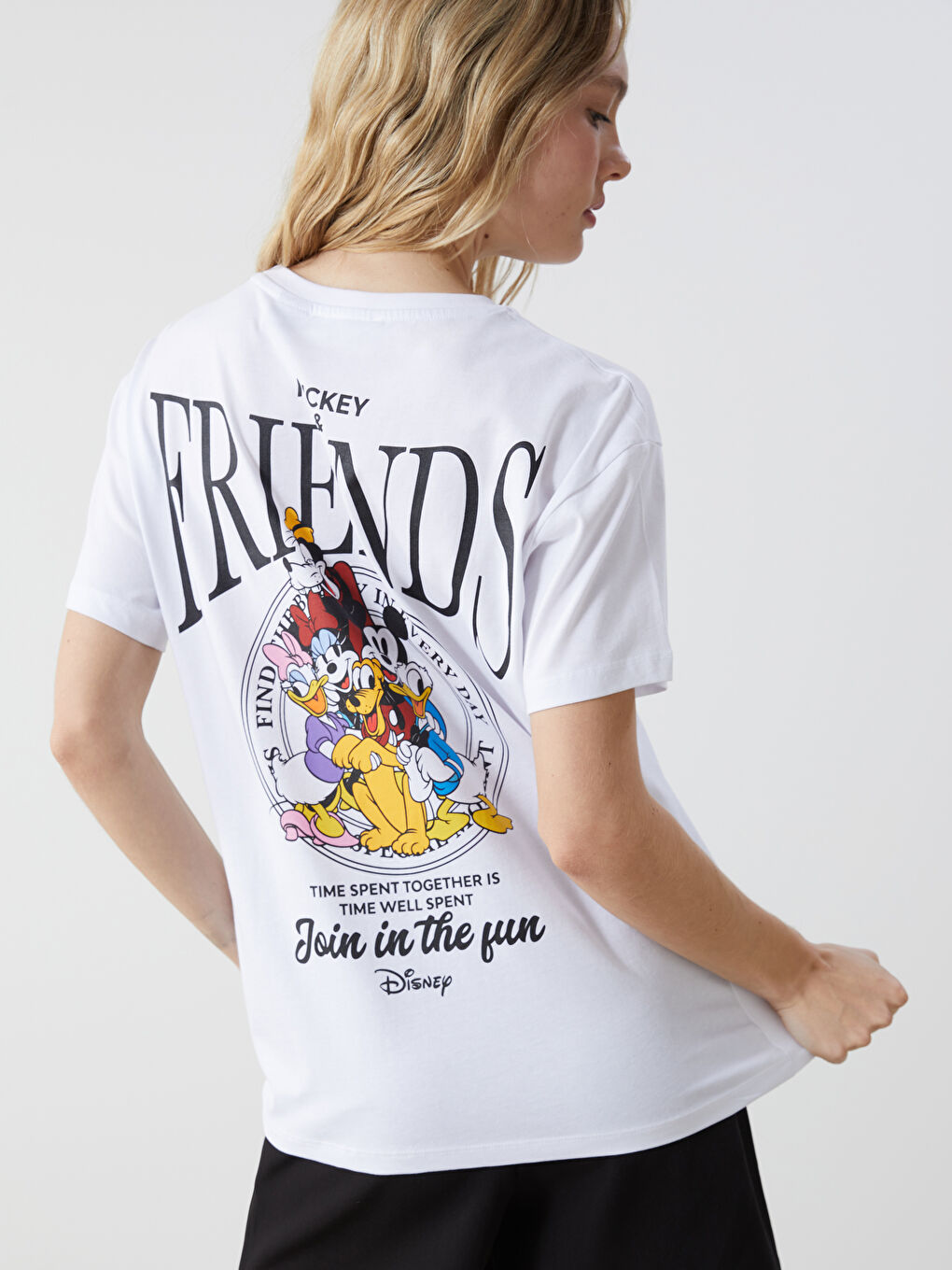 XSIDE Crew Neck Mickey and Friends Printed Women's T-Shirt -S5GV98Z8-Q6K
