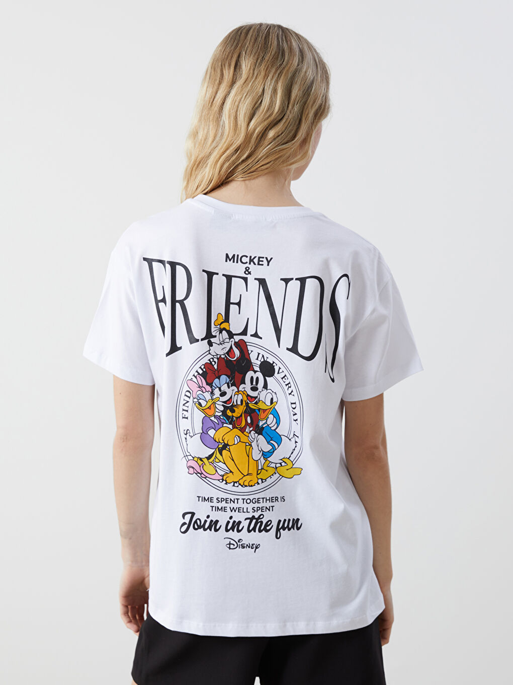 XSIDE Crew Neck Mickey and Friends Printed Women's T-Shirt -S5GV98Z8-Q6K