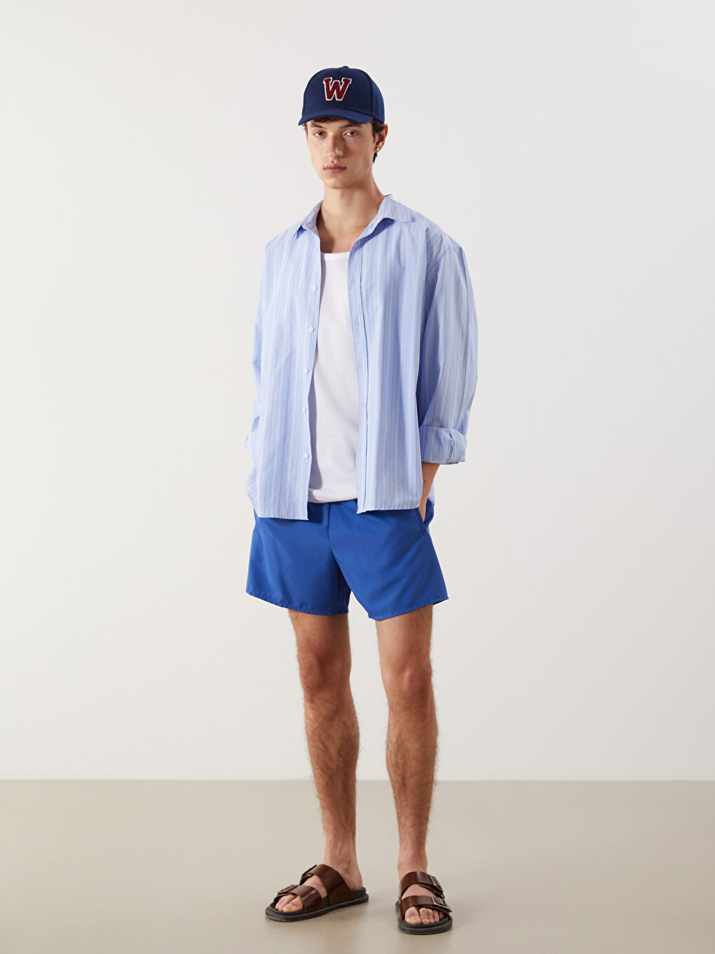 Karışık Kısa Boy Basic Erkek Deniz Şortu