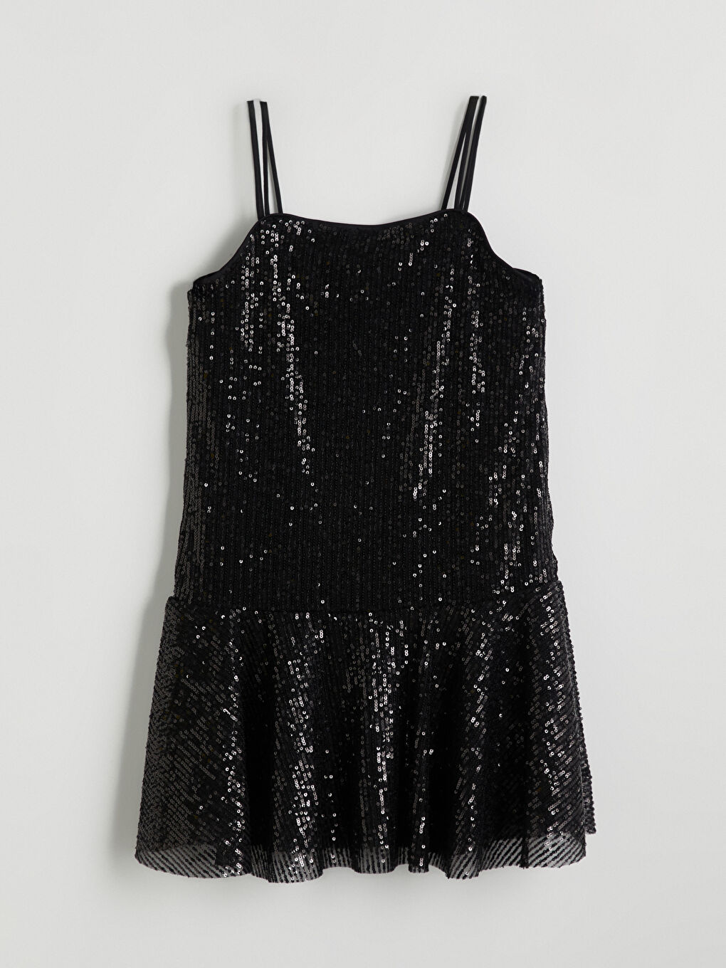 Siyah Payetli Kız Çocuk Abiye Elbise-3