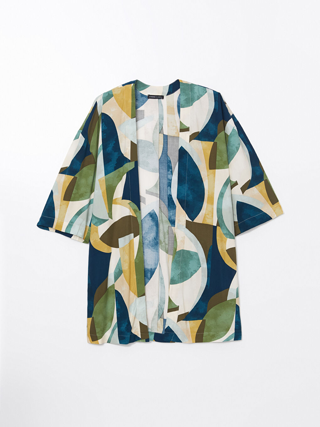 Shawl Collar Patterned Oversize Women's Kimono-4