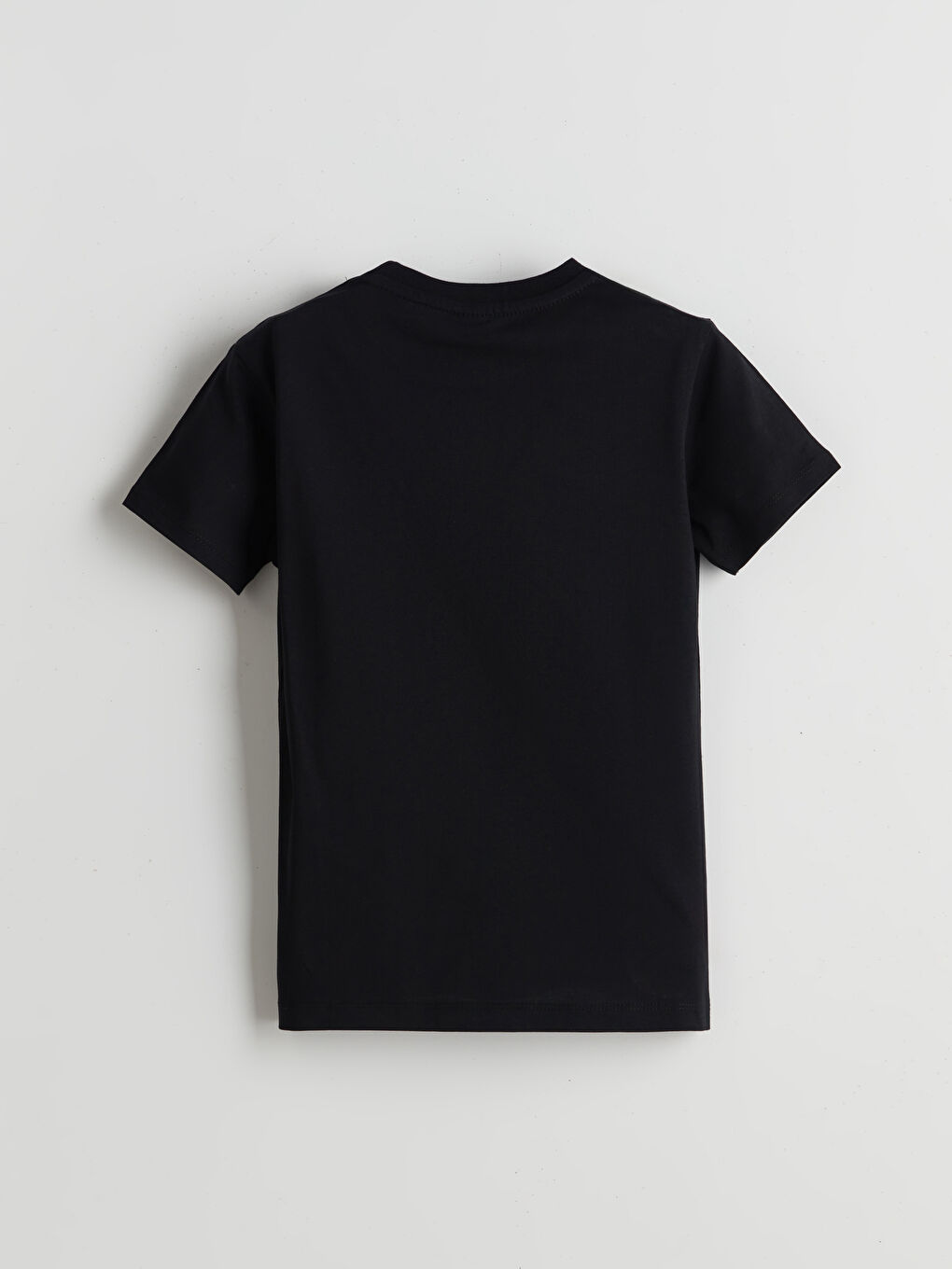 Siyah Bisiklet Yaka Erkek Çocuk Tişört-1