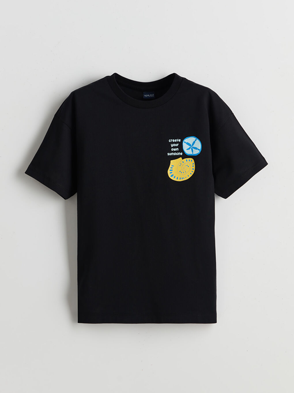 Siyah Bisiklet Yaka Erkek Çocuk Tişört