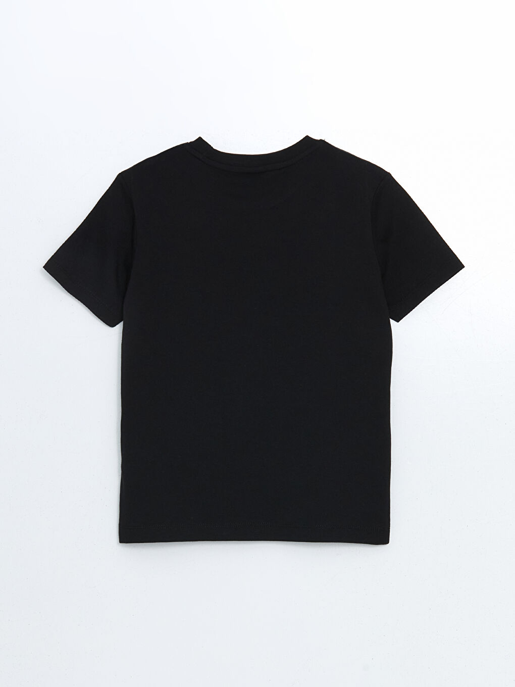 Siyah Bisiklet Yaka Erkek Çocuk Tişört-1