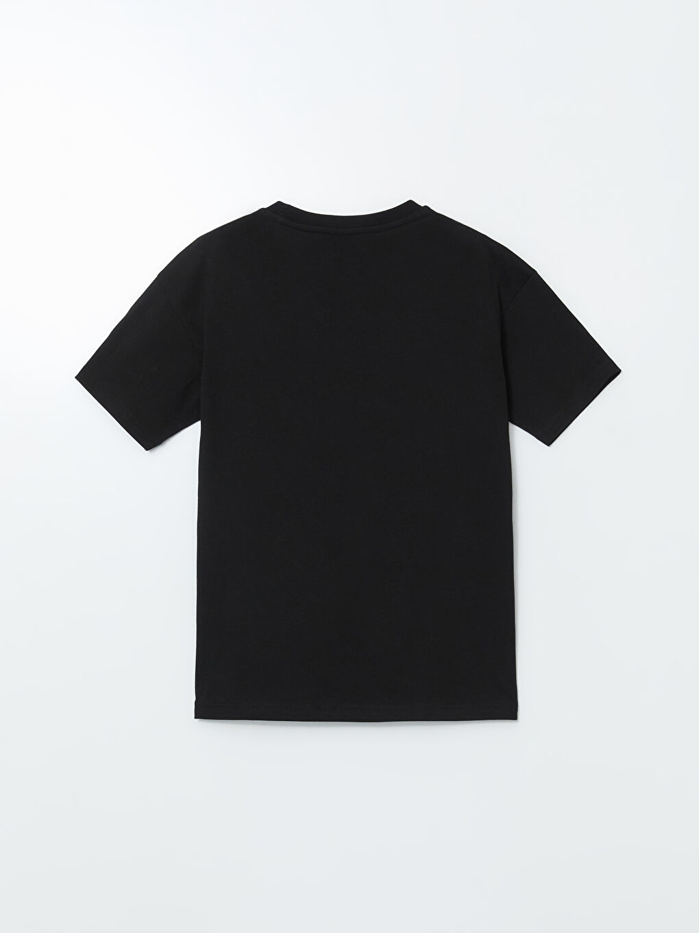 Siyah Bisiklet Yaka Erkek Çocuk Tişört-1