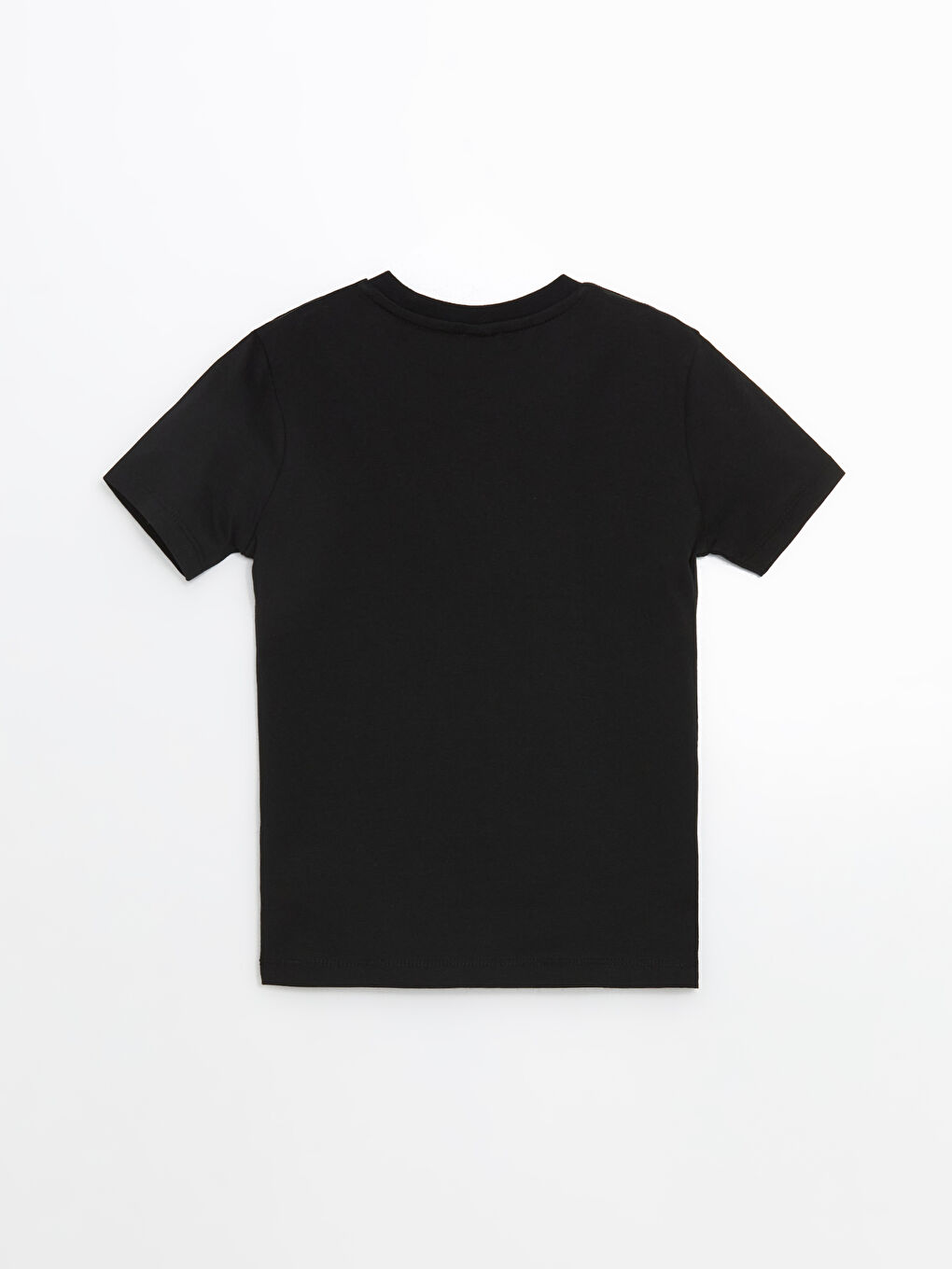 Siyah Bisiklet Yaka Erkek Çocuk Tişört-1